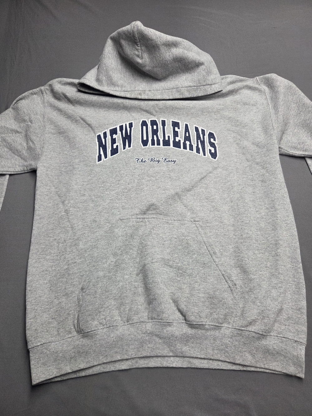 Gildan Heavy Blend New Orleans The Big Easy Grey Hoodie Sweatshirt Size (Insert)